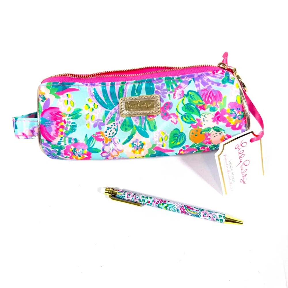 Lilly Pulitzer Me and My Zesty Pencil Pouch with Matching Pen NWT